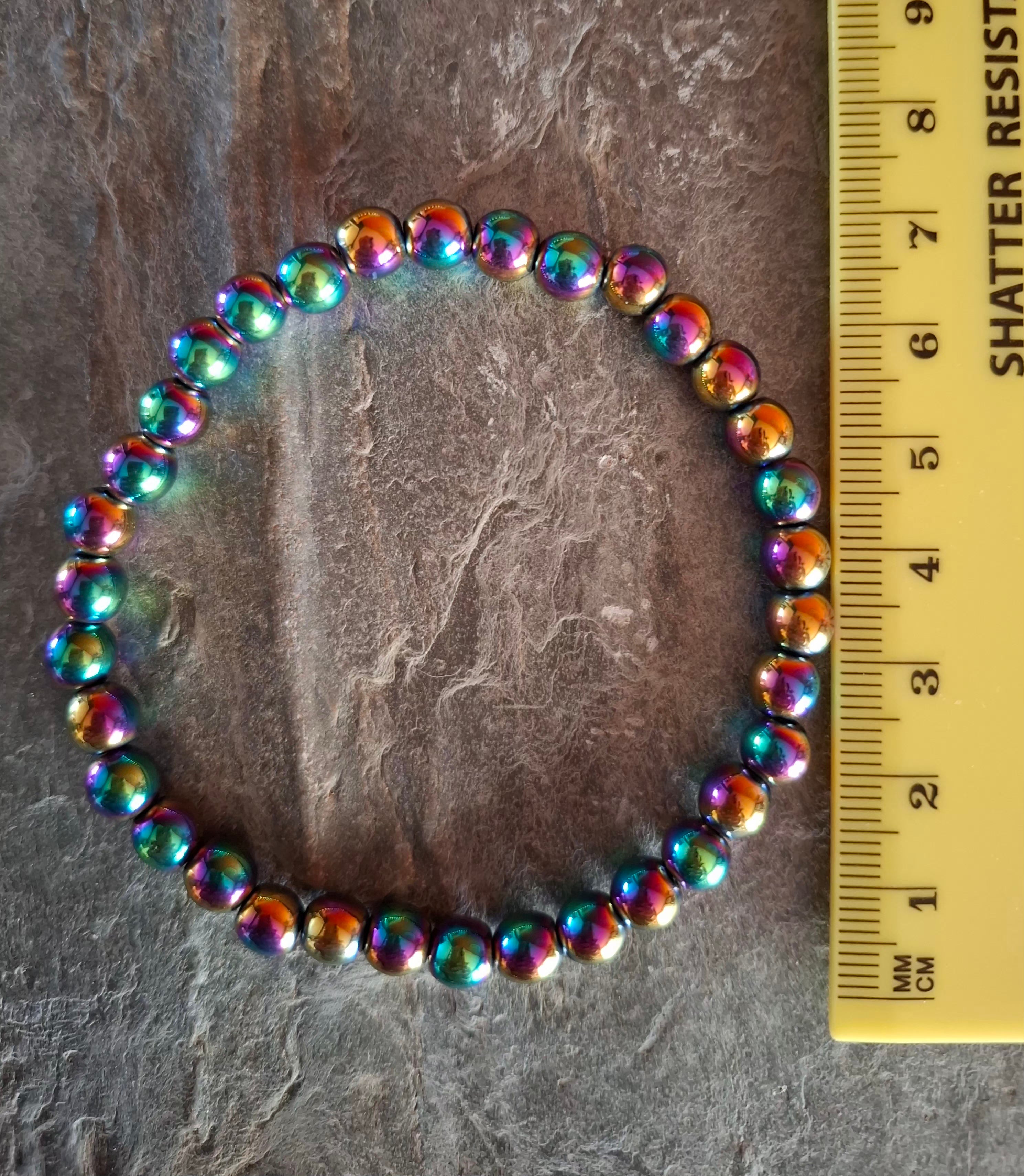 3 Piece Rainbow Mineral Natural Stone Mental Balance and Communication Bracelet Set
