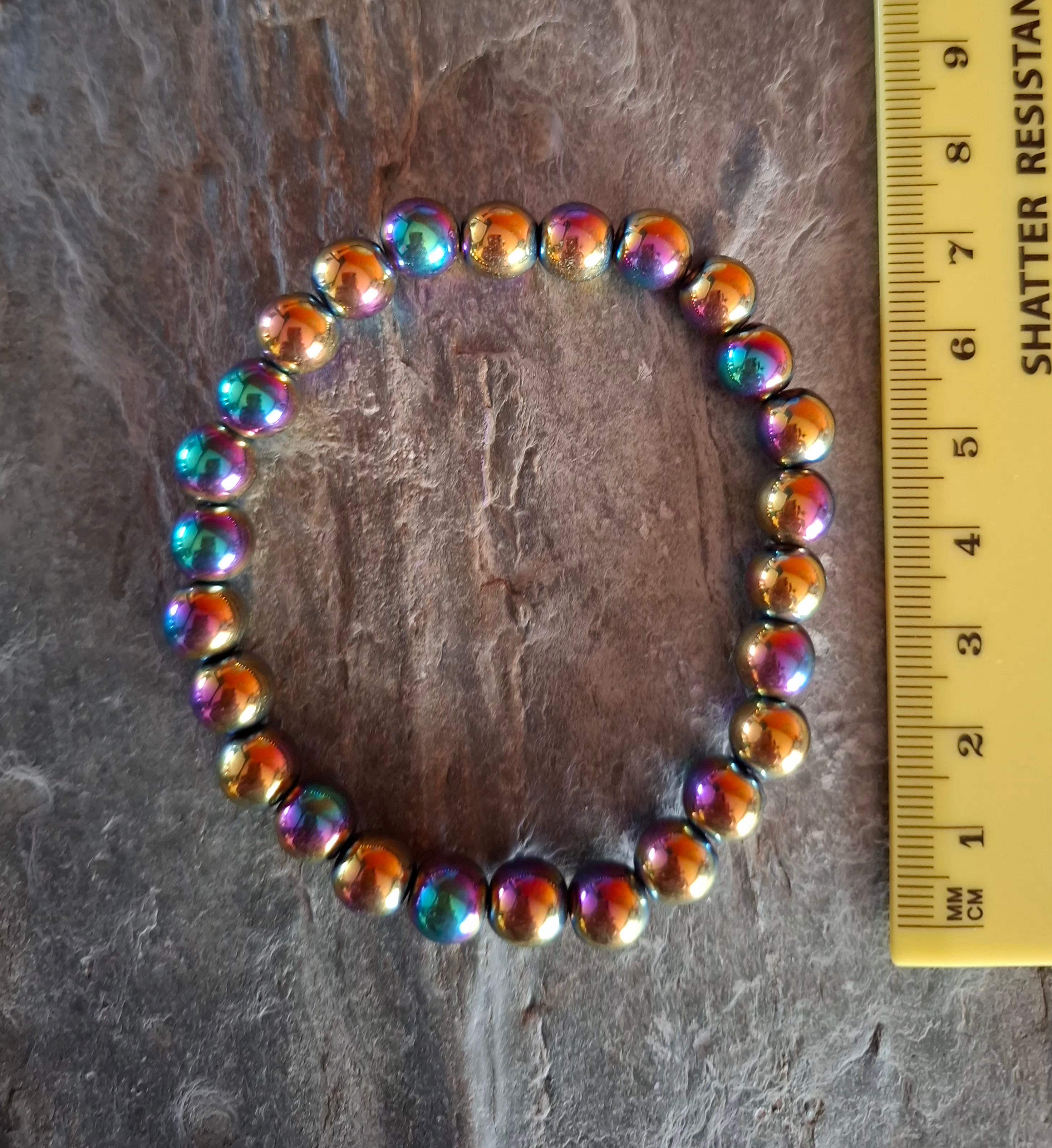 3 Piece Rainbow Mineral Natural Stone Mental Balance and Communication Bracelet Set