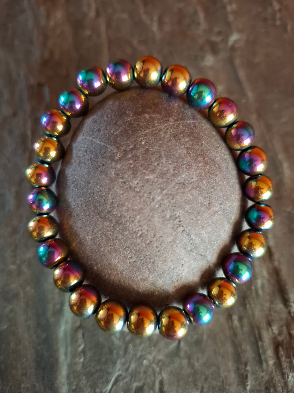 3 Piece Rainbow Mineral Natural Stone Mental Balance and Communication Bracelet Set