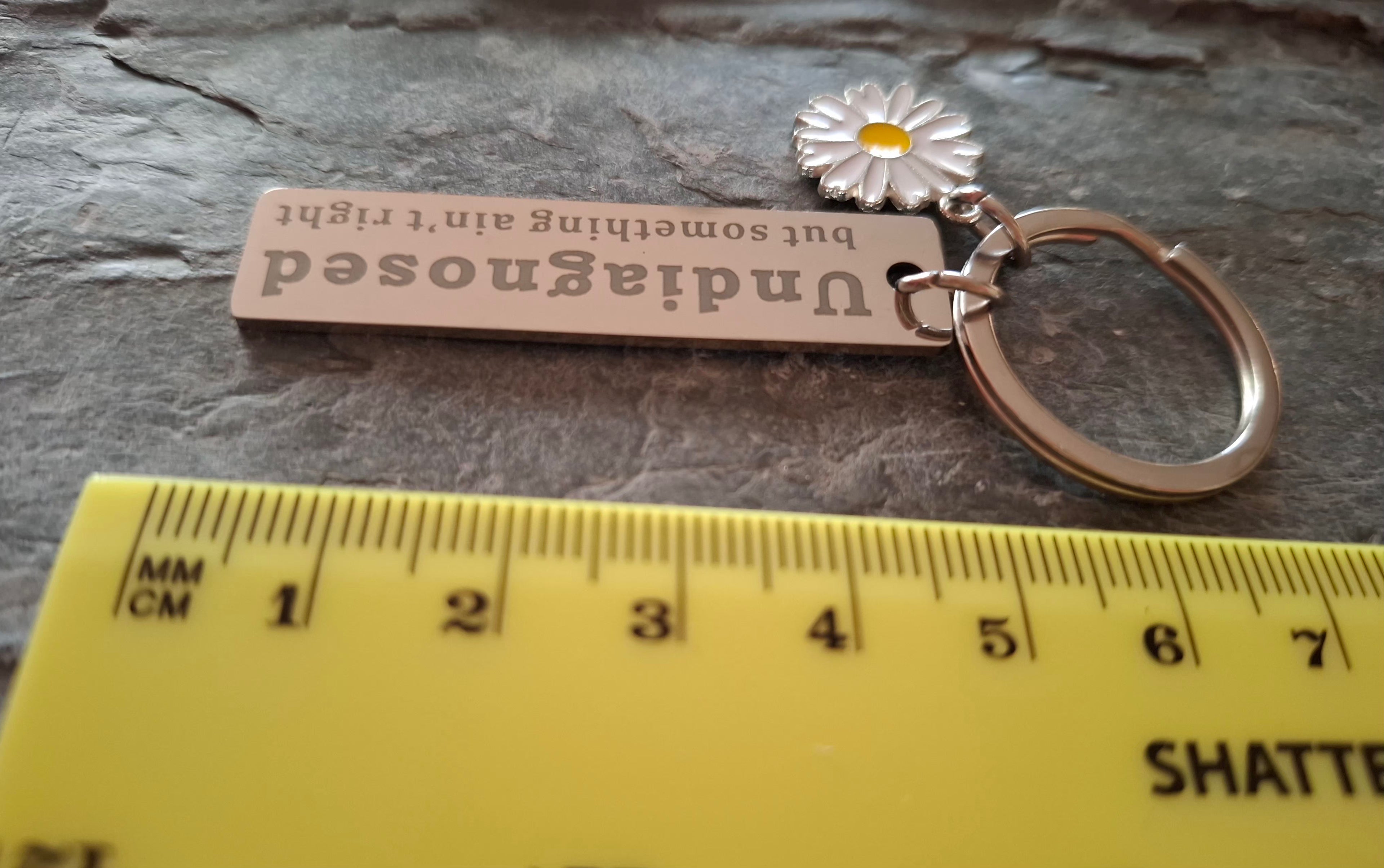 Undiagnosed But Something Ain't Right Keyring With Flower Charm