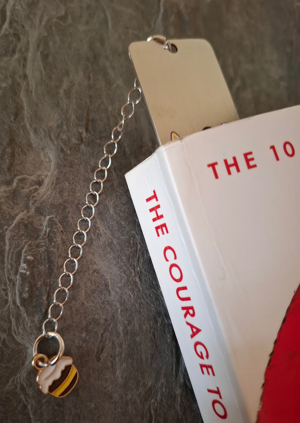 Bee Happy Silver Bookmark with Bee Charm
