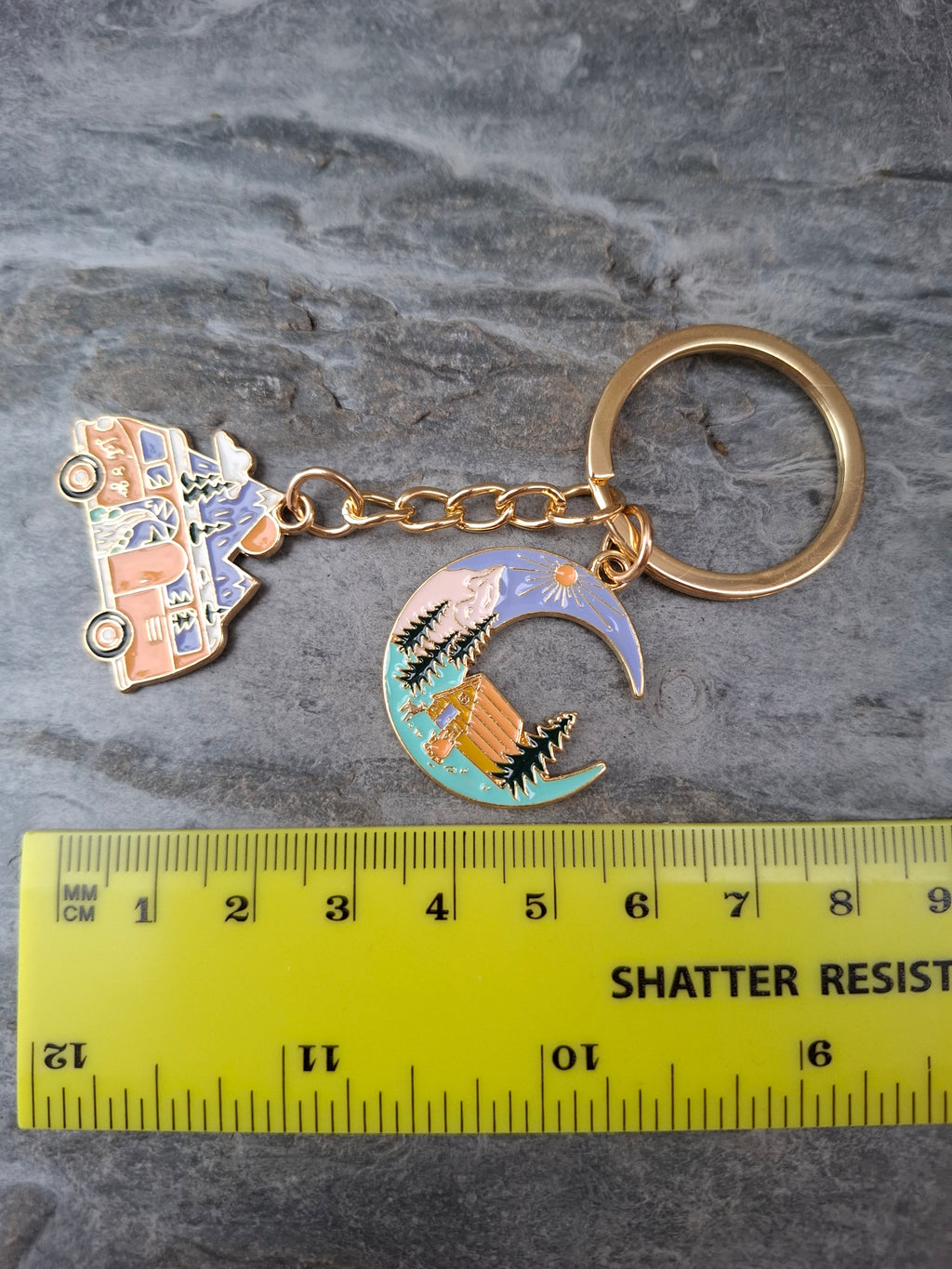 Gold Campervan Keyring