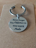 Never Forget the Difference You Have Made Keyring